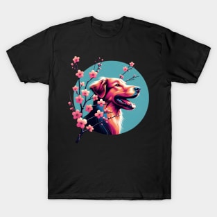 Joyful Hamiltonstovare with Spring Cherry Blossoms T-Shirt